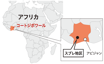 コートジボワール南西部のスブレ地区